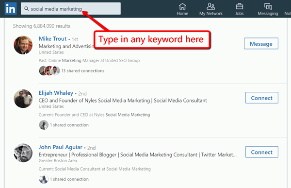linkedin search tips to find b2b influencers